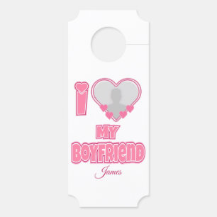 Custom I Love My Boyfriend – Foto en naam toevoege Deurhanger