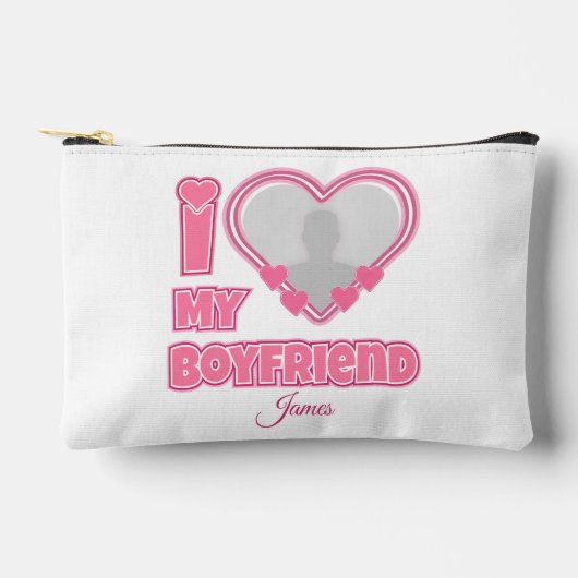 Custom I Love My Boyfriend – Foto en naam toevoege Etui (Voorkant)