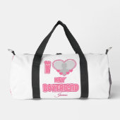 Custom I Love My Boyfriend – Foto en naam toevoege Plunjezak (Voorkant)