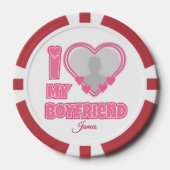 Custom I Love My Boyfriend – Foto en naam toevoege Poker Chips (Voorkant)