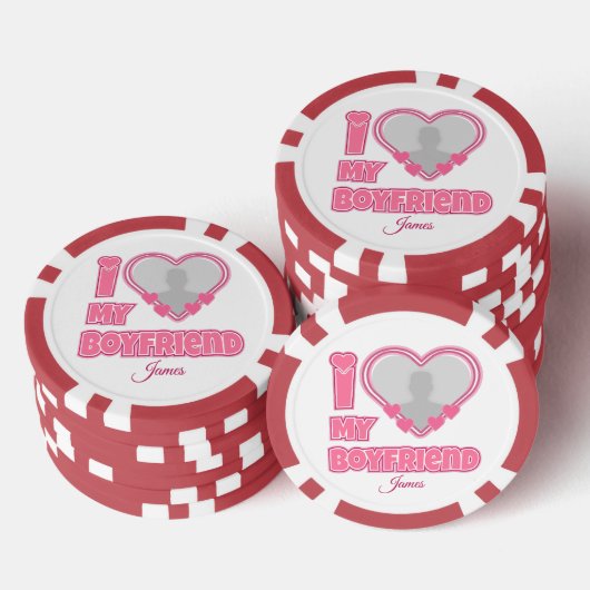 Custom I Love My Boyfriend – Foto en naam toevoege Poker Chips (Opstapeling)