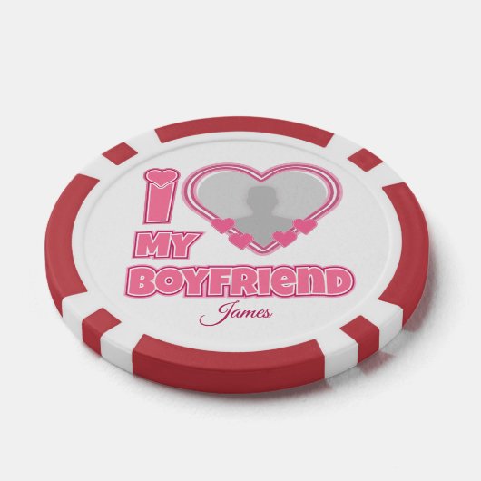 Custom I Love My Boyfriend – Foto en naam toevoege Poker Chips (Enkel)