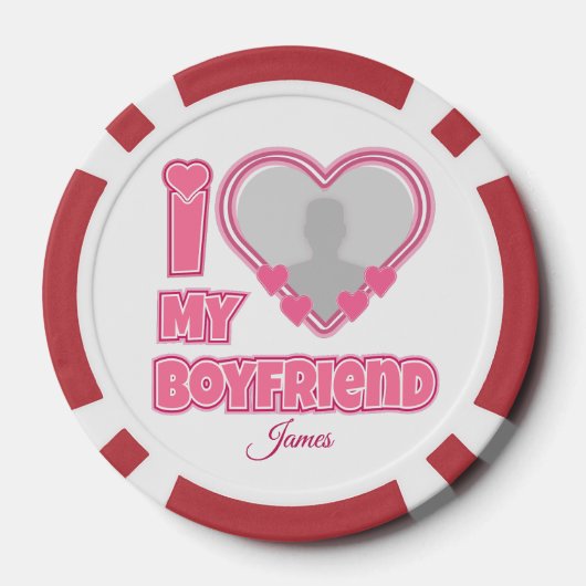 Custom I Love My Boyfriend – Foto en naam toevoege Poker Chips (Achterkant)