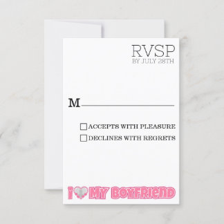 Custom I Love My Boyfriend – Foto en naam toevoege RSVP Kaartje