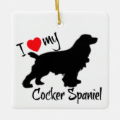 CUSTOM I Love My Cocker Spaniel Dog Keramisch Ornament (Voorkant)