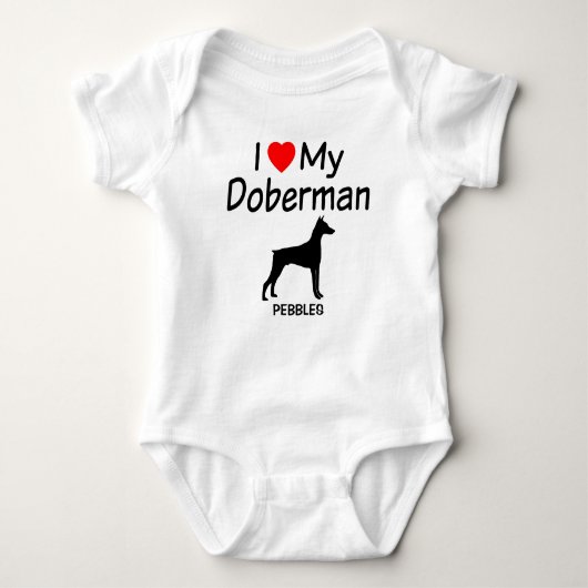 CUSTOM I Love My Doberman Pinscher Dog Romper (Voorkant)