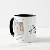 Custom I LOVE MY DOG Faux Social Media Post Mok (Voorkant links)