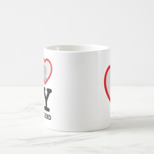 Custom I love my girlfriend photo text Koffiemok (Center)