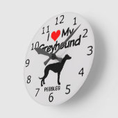CUSTOM I Love My Greyhound Dog Ronde Klok (Hoek)
