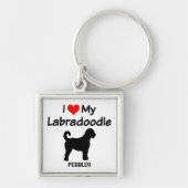 CUSTOM I Love My Labradoodle Dog Sleutelhanger (Voorkant)