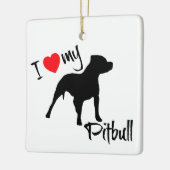CUSTOM I Love My Pitbull Dog Keramisch Ornament (Links)