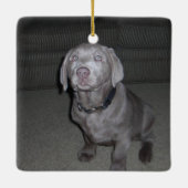 CUSTOM I Love My Pitbull Dog Keramisch Ornament (Achterkant)