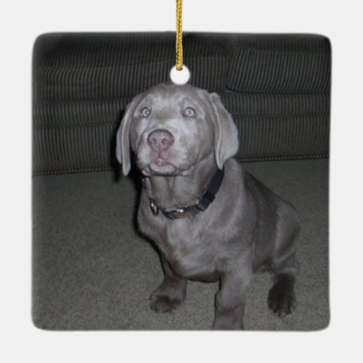 CUSTOM I Love My Pitbull Dog Keramisch Ornament (Achterkant)