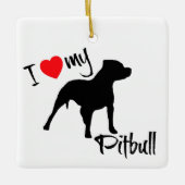 CUSTOM I Love My Pitbull Dog Keramisch Ornament (Voorkant)