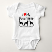 CUSTOM I Love My Three Doberman Pinscher Dogs Romper (Voorkant)