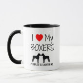 Custom I Love My Two Boxers Mok (Links)