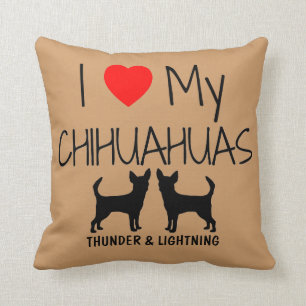Custom I Love My Two Chihuahuas Kussen
