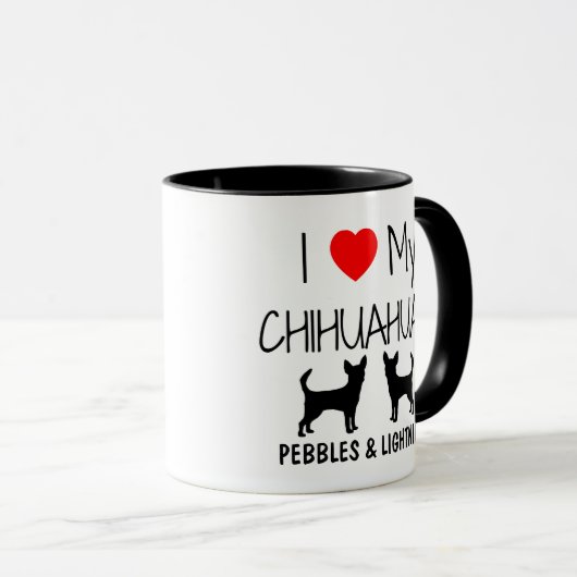 Custom I Love My Two Chihuahuas Mok (Voorkant rechts)
