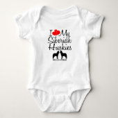 Custom I Love My Two Siberian Huskies Romper (Voorkant)