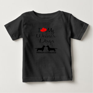 Custom I Love My Two Weiner Dogs