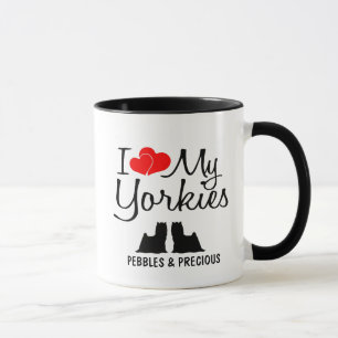 Custom I Love My Two Yorkies Mok