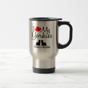 Custom I Love My Two Yorkies Reisbeker