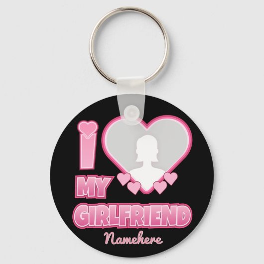 Custom I Love My Vriendin – Foto en naam toevoegen Sleutelhanger (Voorkant)