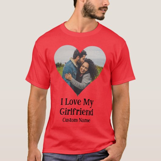 Custom I Love My Vriendin Heart Photo T-shirt (Voorkant)