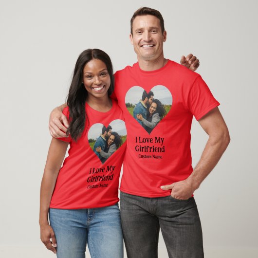 Custom I Love My Vriendin Heart Photo T-shirt (Unisex)
