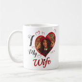 Custom I Love My Wife Calligraphy Heart Photo Koffiemok (Links)