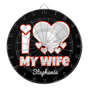 Custom I Love My Wife – Naam en foto toevoegen Dartbord