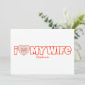 Custom I Love My Wife – Naam en foto toevoegen Kaart (Staand voorkant)