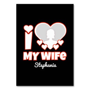 Custom I Love My Wife – Naam en foto toevoegen Kaart