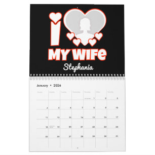 Custom I Love My Wife – Naam en foto toevoegen Kalender