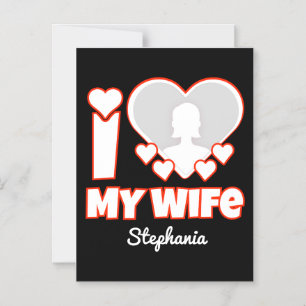 Custom I Love My Wife – Naam en foto toevoegen Magnetische Uitnodiging