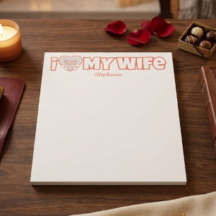 Custom I Love My Wife – Naam en foto toevoegen Notitieblok