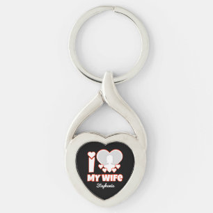 Custom I Love My Wife – Naam en foto toevoegen Sleutelhanger