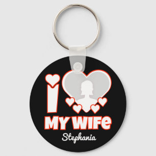 Custom I Love My Wife – Naam en foto toevoegen Sleutelhanger