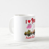 Custom I Love Paris bij Night Skyline Fireworks Koffiemok (Voorkant links)
