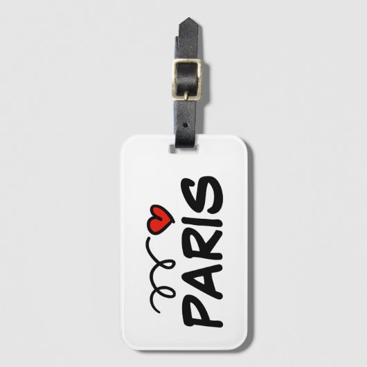 Custom I LOVE PARIS reis bagagelabels (Voorkant (verticaal))