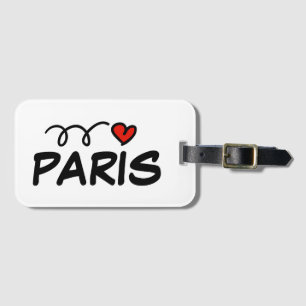 Custom I LOVE PARIS reis bagagelabels