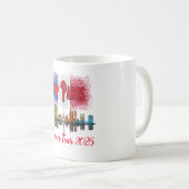 Custom I Love Paris Skyline Franse vlag Souvenir Koffiemok (Voorkant rechts)