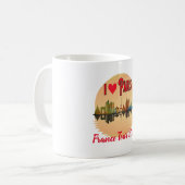 Custom I Love Paris Skyline Sunset Souvenir Koffiemok (Voorkant links)