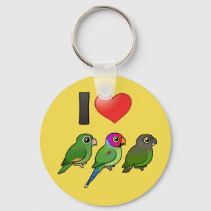 Custom I Love Parrots Sleutelhanger