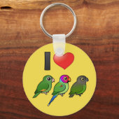 Custom I Love Parrots Sleutelhanger (Voorkant)