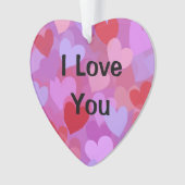Custom I Love You Modern Typography Heart Ornament (voorkant)