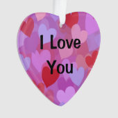 Custom I Love You Modern Typography Heart Ornament (voorkant)