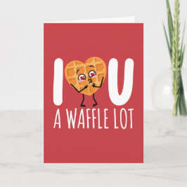 CUSTOM I Love You Waffle Lot Kawaii Cute Funny Kaart