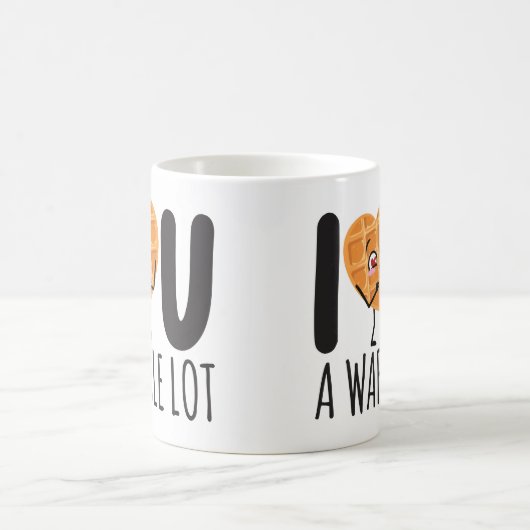 CUSTOM I Love You Waffle Lot Kawaii Cute Funny Koffiemok (Center)