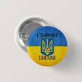 Custom I support Ukraine UKRAINIAN FLAG Pin Patch Ronde Button 3,2 Cm (Voorkant /achterkant)